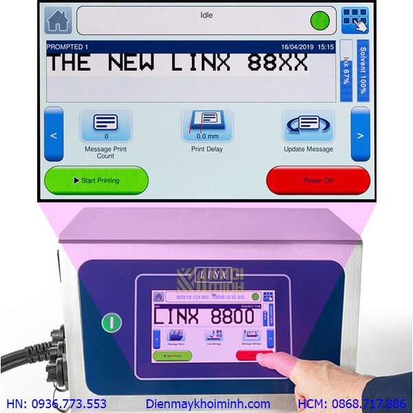 bảng điều khiển máy in date linx 8800