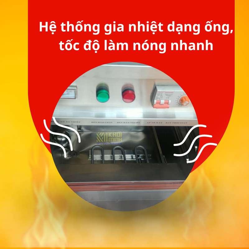 hệ thống gia nhiệt tủ nấu cơm công nghiệp 4 khay