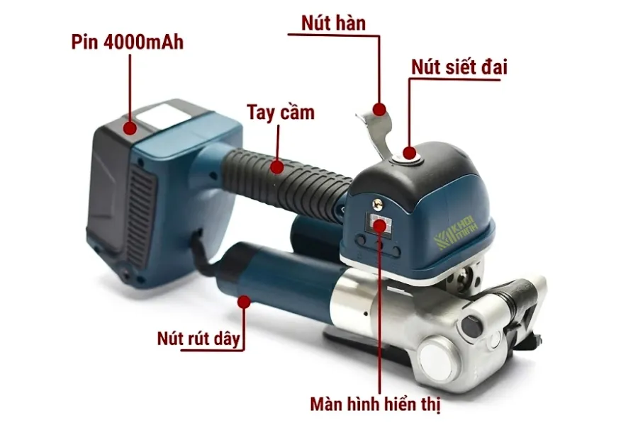 Cấu tạo các bộ phận của máy đóng đai cầm tay DD19A