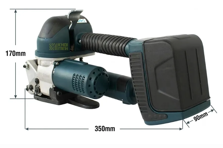Thiết kế DD19A thon gọn giúp dễ dàng cầm nắm và thao tác đóng đai liên tục tại nhà xưởng hay công trình