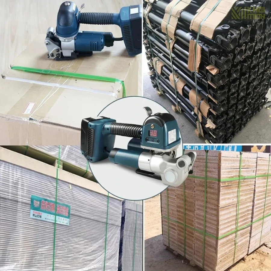 Ứng dụng máy DD19A đóng đai các kiện hàng kích thước lớn ngoại cỡ