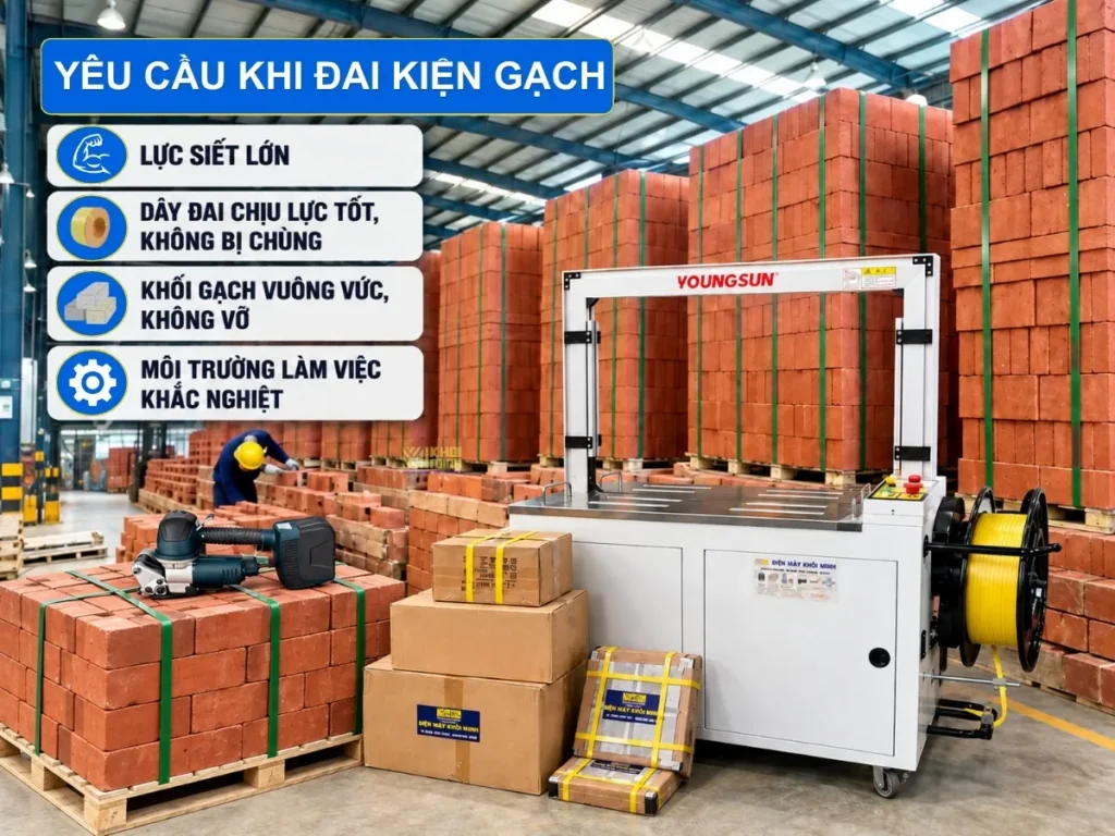Những yêu cầu cần thiết khi đóng đai kiện gạch
