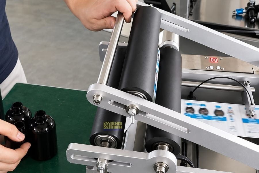 Kỹ thuật hướng dẫn thao tác sử dụng máy dán nhãn chai tròn bán tự động