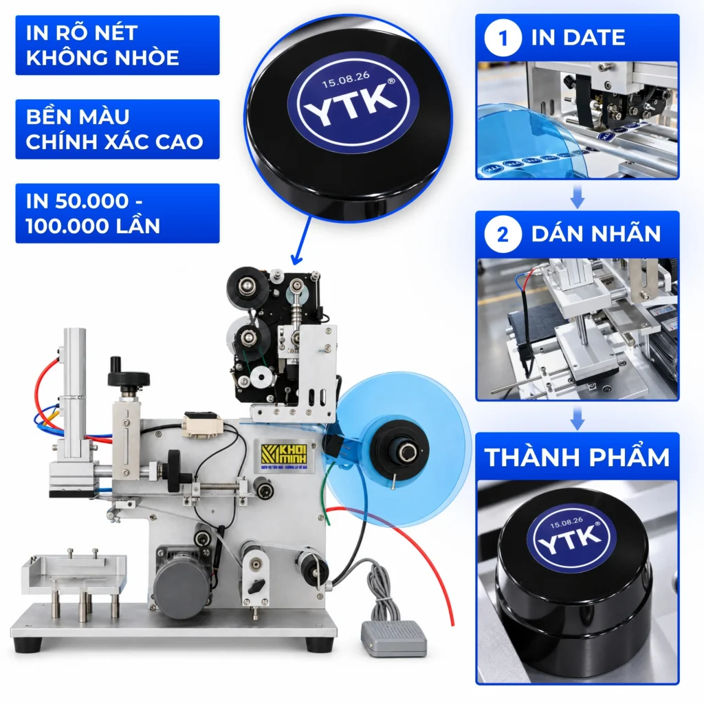 Thông số của máy dán nhãn một mặt phẳng bán tự động kèm indate